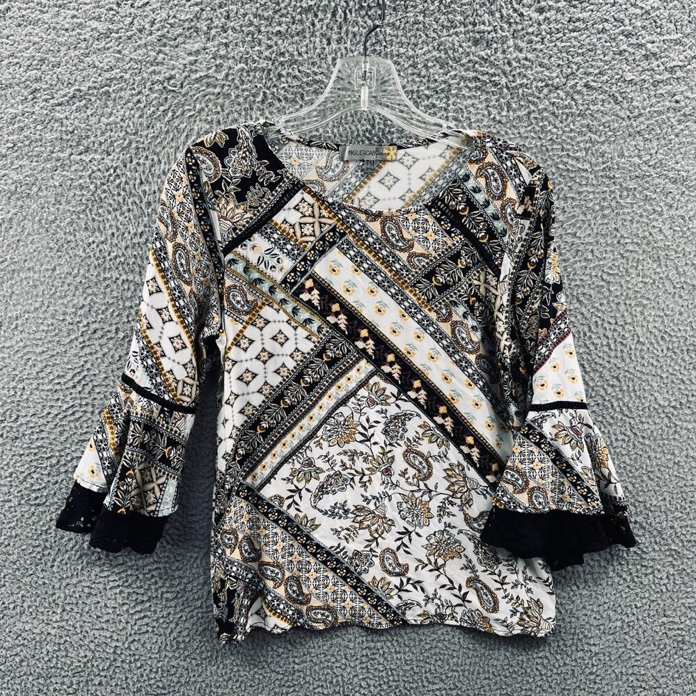 Figueroa And Flower Womens Blouse Petite Medium Cottagecore Festival Hippie Boho